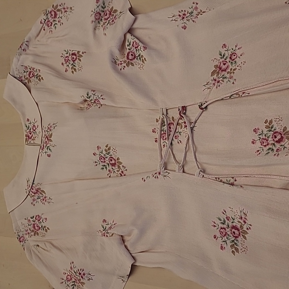 LIKE NEW VTG ULTRA DRESS Floral Kitschy Rose Print - Picture 11 of 14
